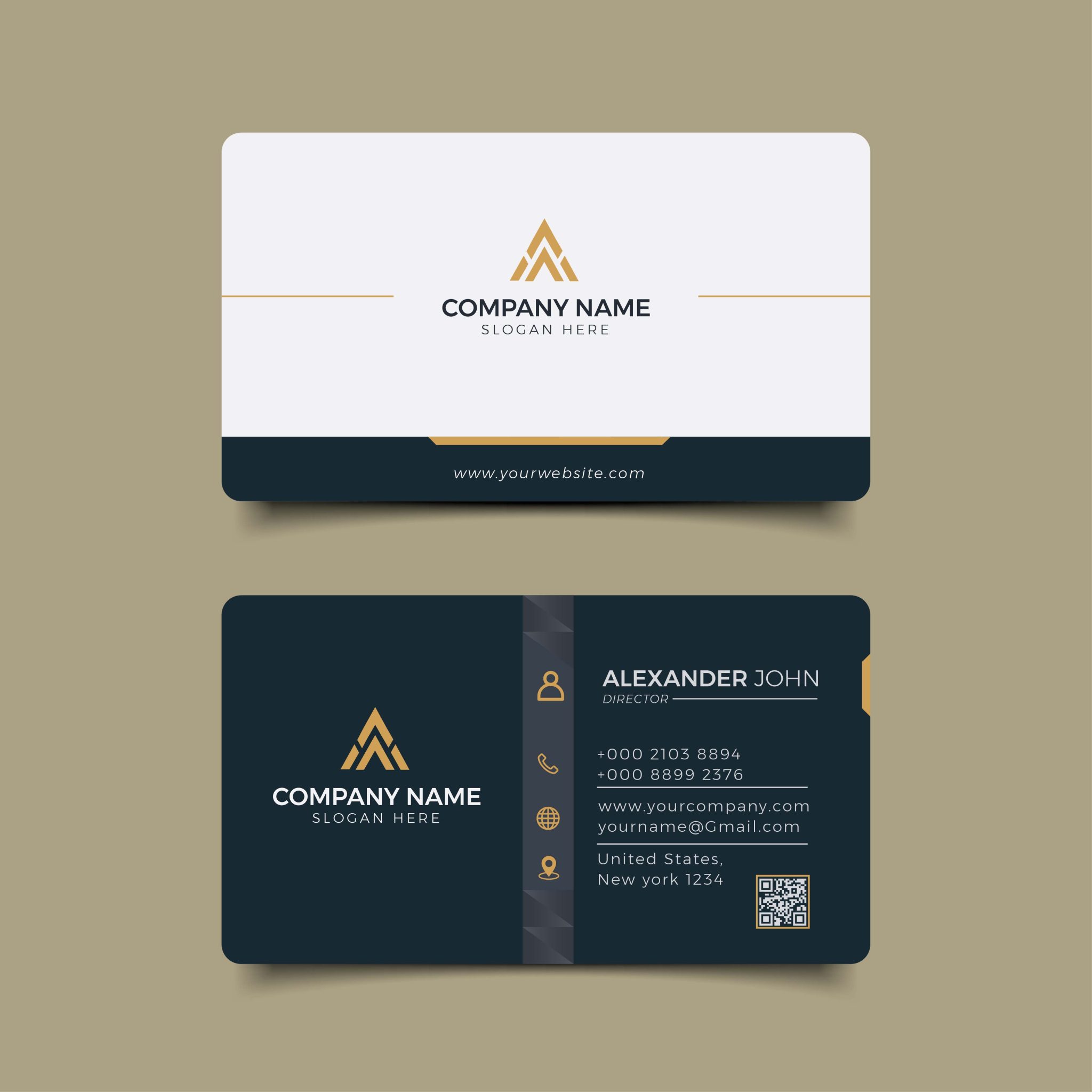 Modern professional business card Premium Vector