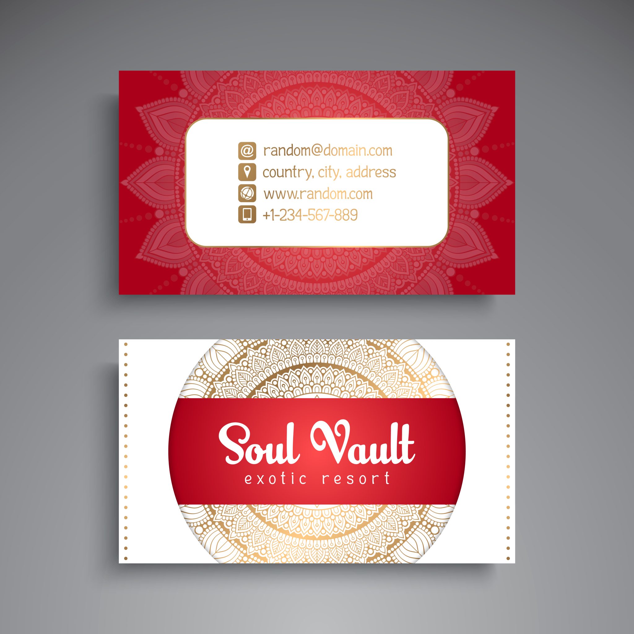 Business Card. Vintage decorative elements. Ornamental floral business cards, oriental pattern, vector illustration
