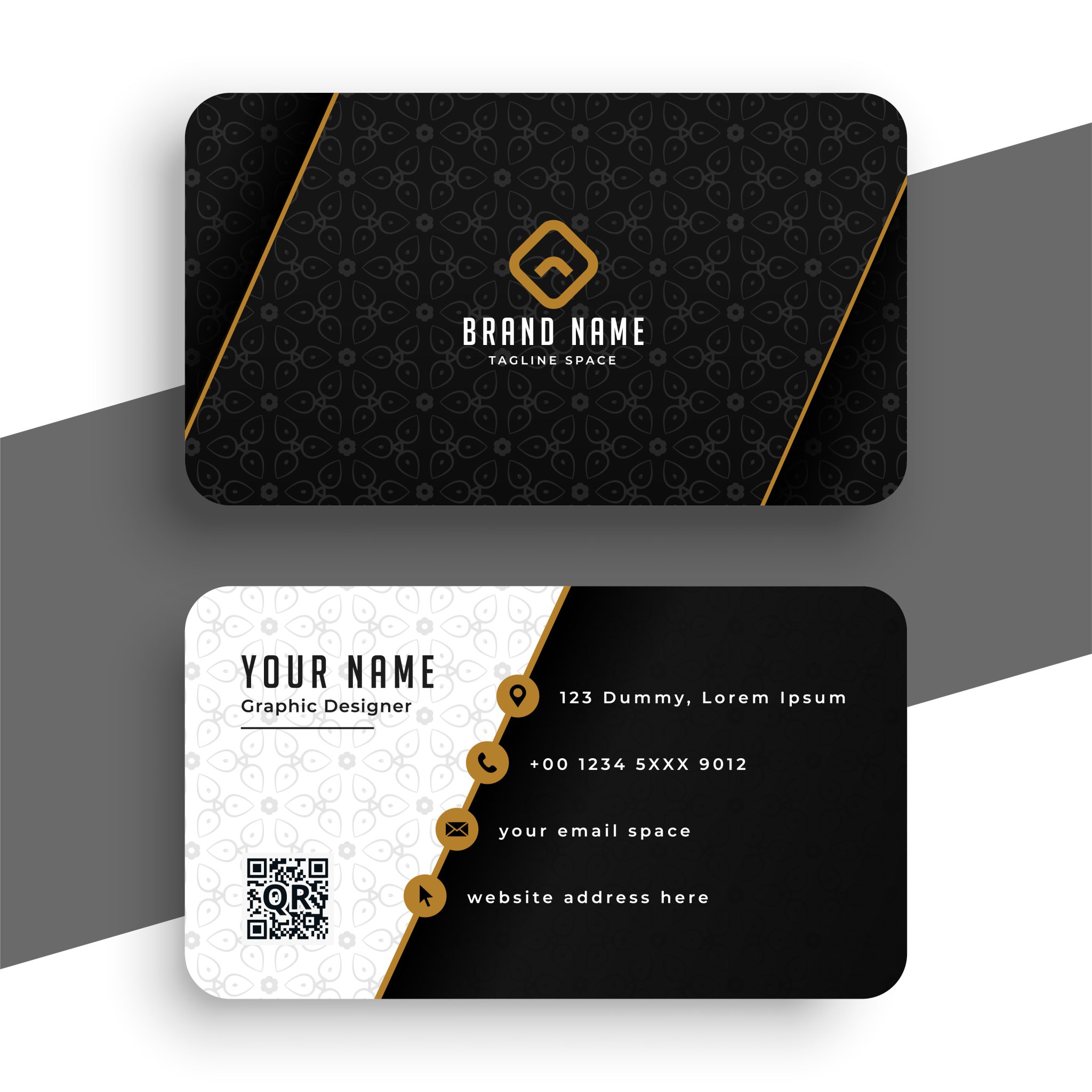 premium black and gold business card design template