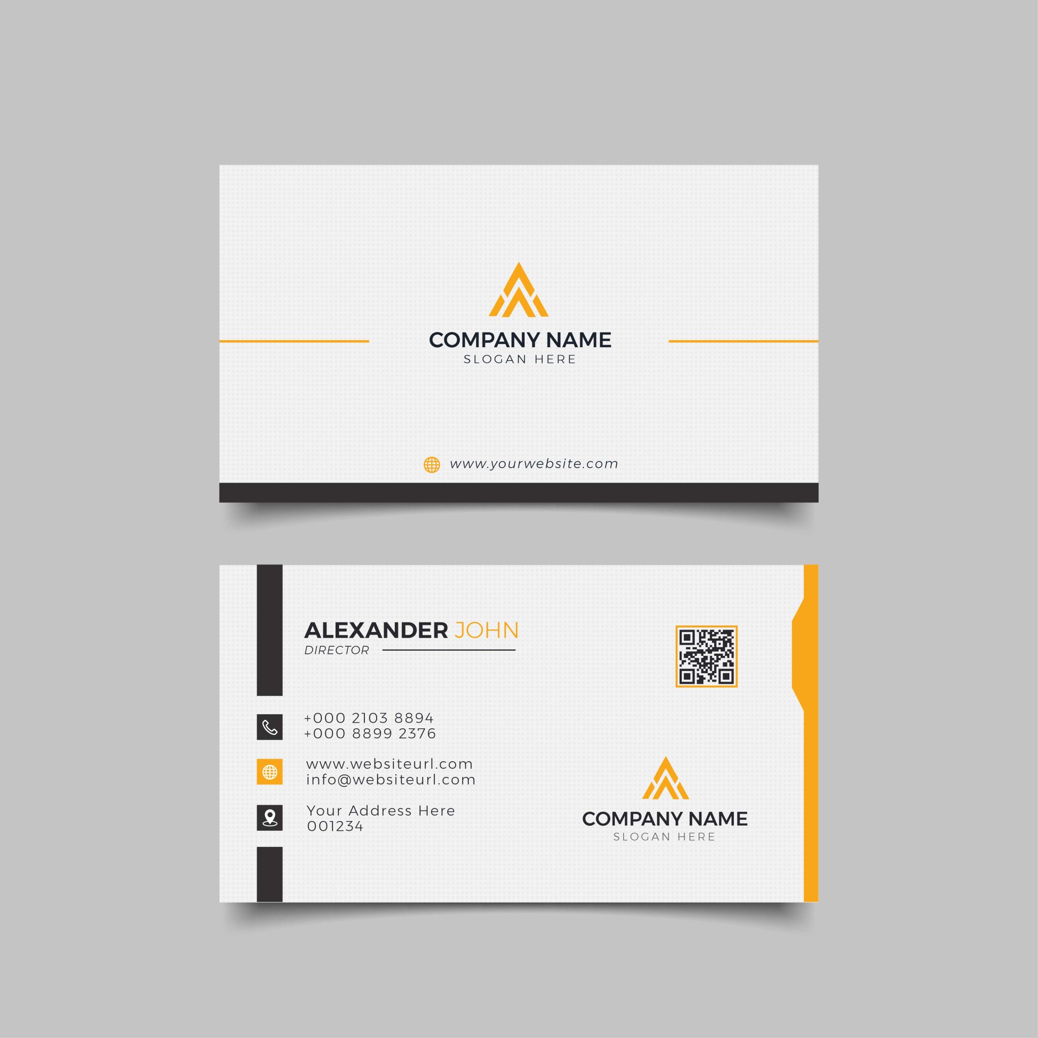 Modern Business Card Black and Orange elegant Professional