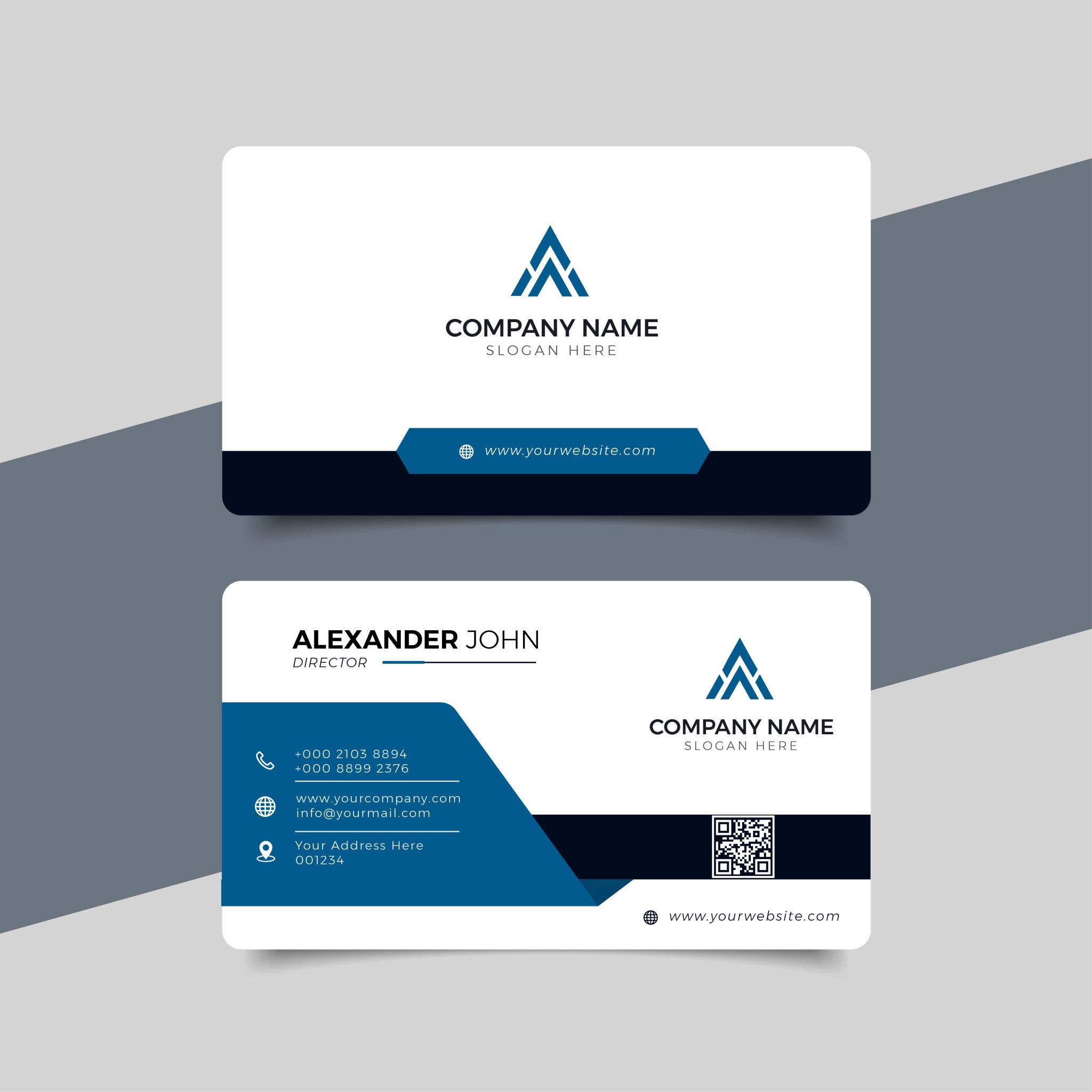 Modern business card blue Corporate Professional