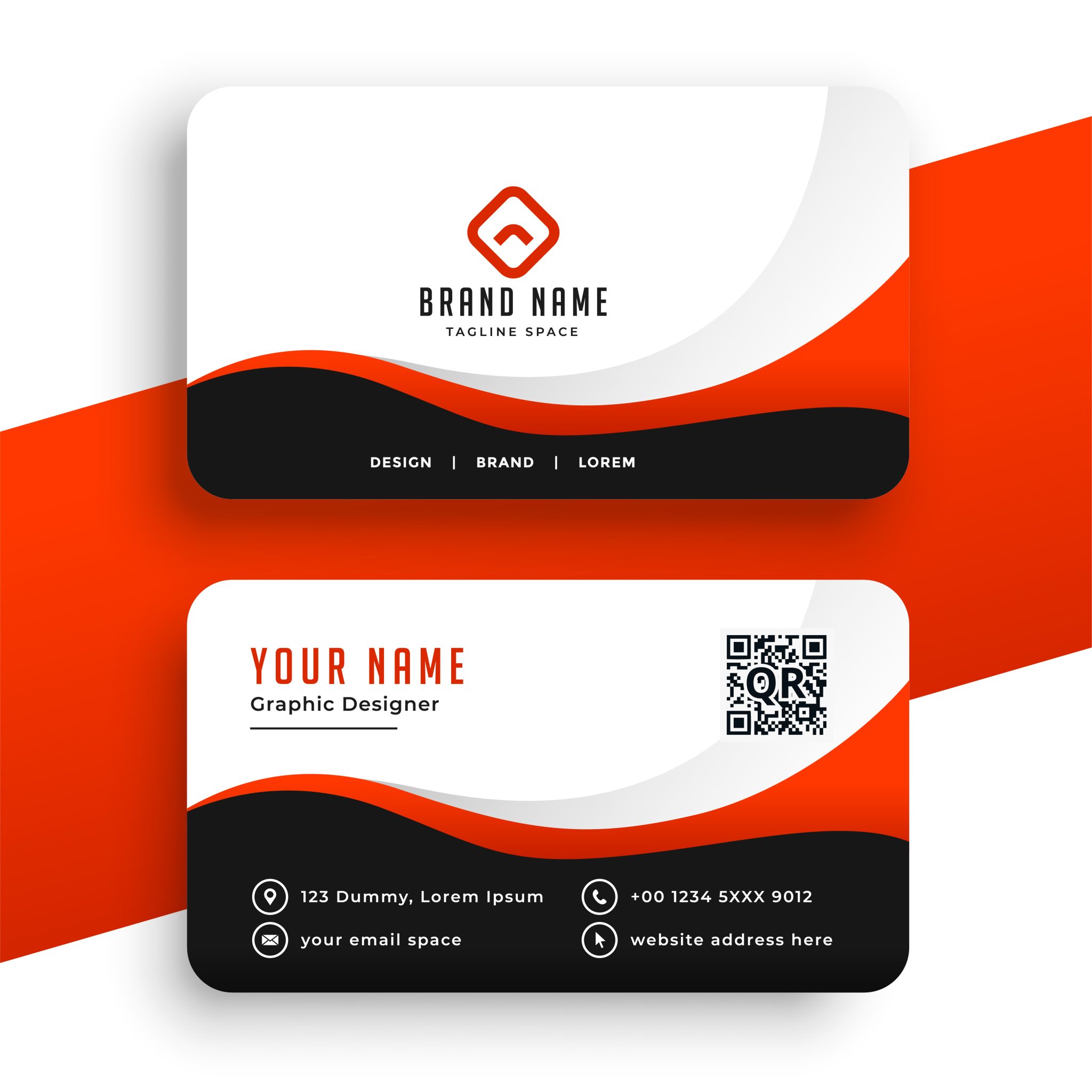modern red business card template design