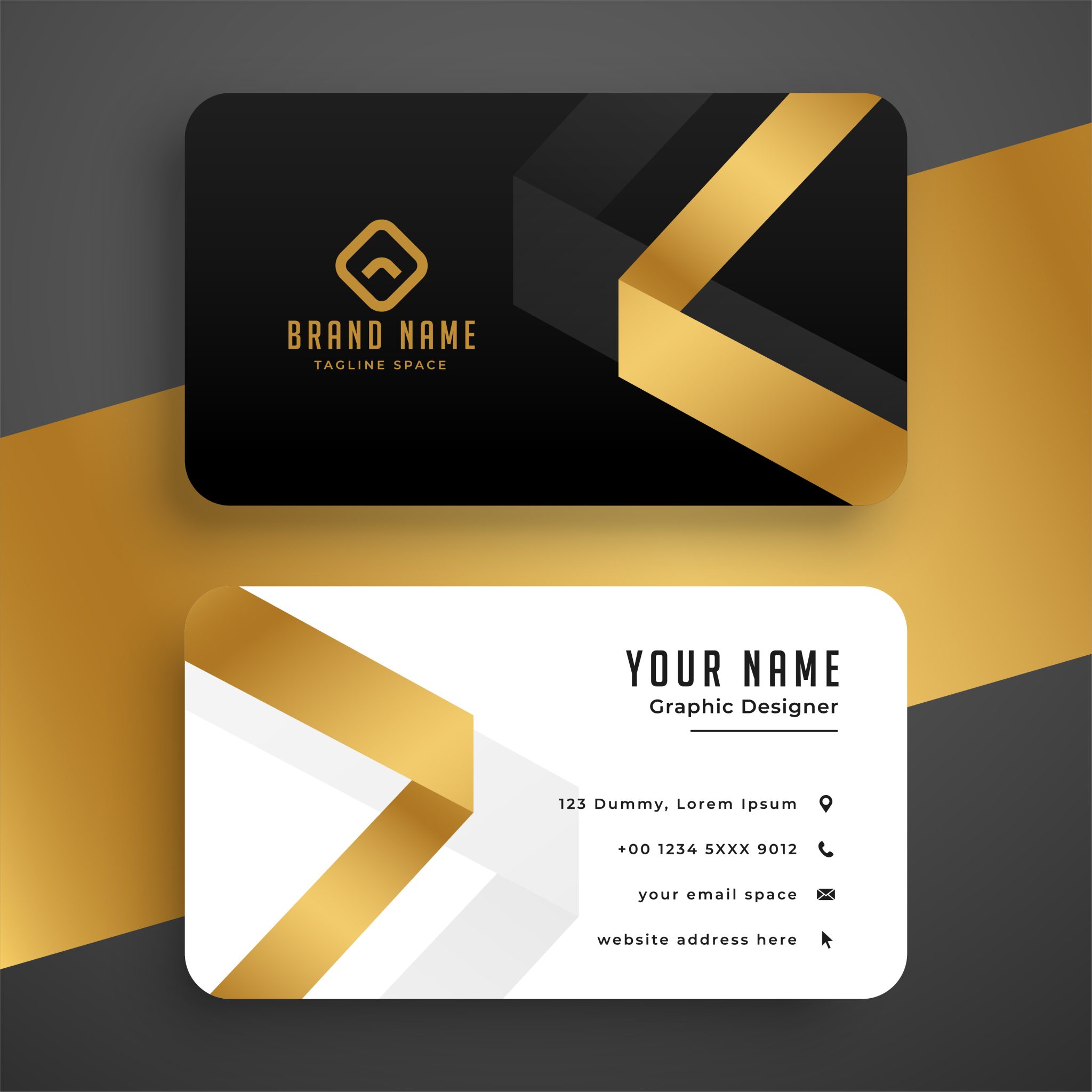 clean premium golden business card design